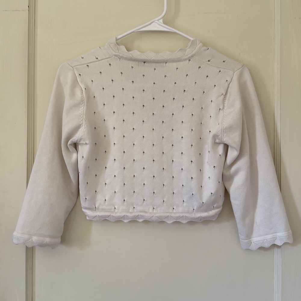 White Scalloped Cardigan Girls - Picture 2 of 9